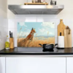 Vos - Gras - Wolken - Oranje Inductie beschemer met haakjes klein -sfeer2
