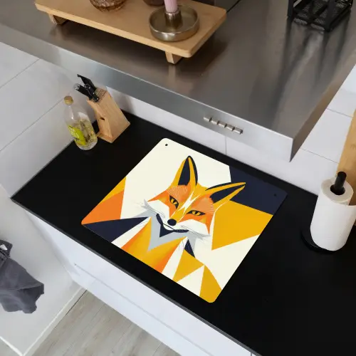 Vos - Oranje - Abstract - Driehoeken Inductie beschemer met haakjes middel -sfeer1
