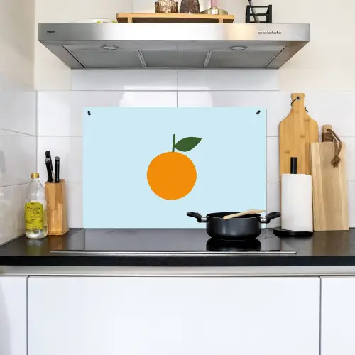 Fruit - Sinaasappel - Oranje Inductie beschemer met haakjes klein -sfeer2