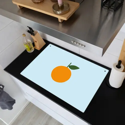 Fruit - Sinaasappel - Oranje Inductie beschemer met haakjes klein -sfeer1