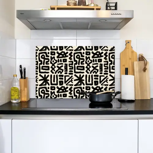 Geometrisch - Figuren - Zwart Inductie beschemer met haakjes klein 777 -sfeer2
