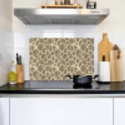 Giraf - Patroon - Beige - Bruin Inductie beschemer met haakjes klein 777 -sfeer2