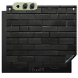 Grijs - Baksteen - Patroon - Stenen Inductie beschemer met haakjes middel -3d