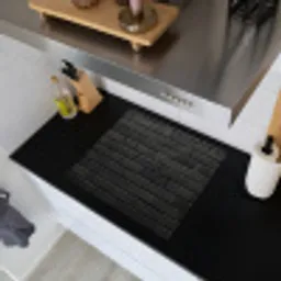 Grijs - Baksteen - Patroon - Stenen Inductie beschemer met haakjes middel -sfeer1