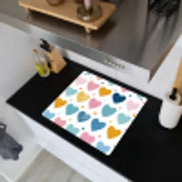 Hartjes - Pastel - Kleurcontrast - Handgetekend Inductie beschemer met haakjes middel -sfeer1
