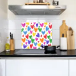 Hartjes - Patroon - Kleurrijk - Tekening Inductie beschemer met haakjes middel -sfeer2