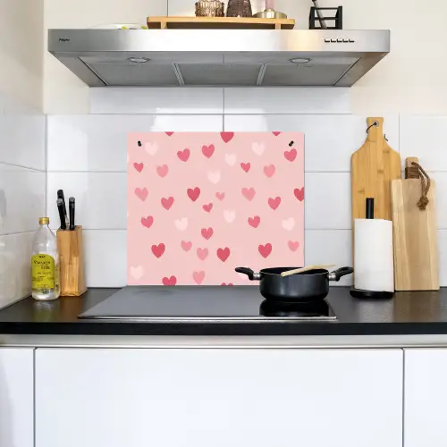 Hartjes - Patroon - Roze - Eenvoudig Inductie beschemer met haakjes middel -sfeer2