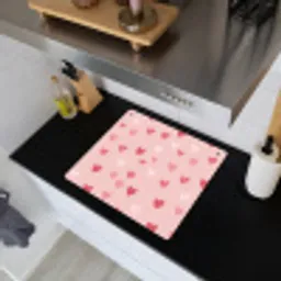Hartjes - Patroon - Roze - Eenvoudig Inductie beschemer met haakjes middel -sfeer1