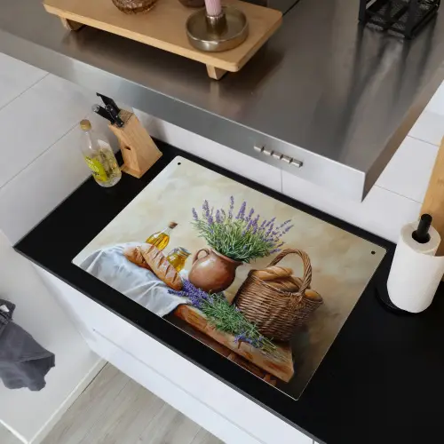 Lavendel - Brood - Stilleven Inductie beschemer met haakjes klein -sfeer1