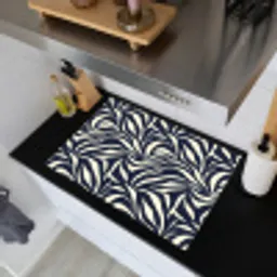 Bladvormen - Blauw - Patroon - Wit Inductie beschemer met haakjes klein 777 -sfeer1