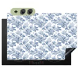 Bladeren  - Blauw - Patroon Inductie beschemer met haakjes klein 777 -3d