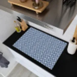 Bladeren - Wit - Blauw - Patroon Inductie beschemer met haakjes klein 777 -sfeer1