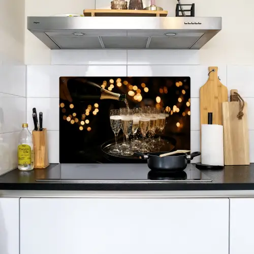 Lichtjes - Champagne - Dienblad - Glazen Inductie beschemer met haakjes klein -sfeer2
