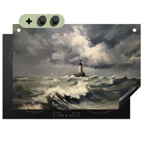 Vuurtoren - Golven - Storm Inductie beschemer met haakjes klein -3d