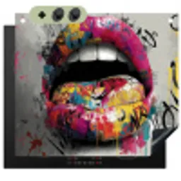 Lippen - Graffiti - Expressief Inductie beschemer met haakjes middel -3d
