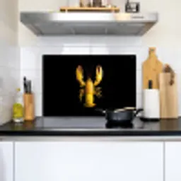 Kreeft - Geel - Stippen - Effen Inductie beschemer met haakjes klein -sfeer2