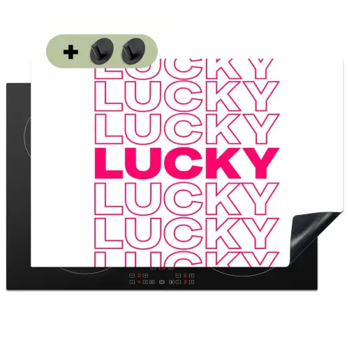 Lucky - Roze - Patroon Inductie beschemer met haakjes klein -3d