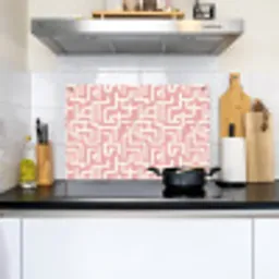Doolhofpatroon - Roze - Wit - Abstract Inductie beschemer met haakjes klein 777 -sfeer2