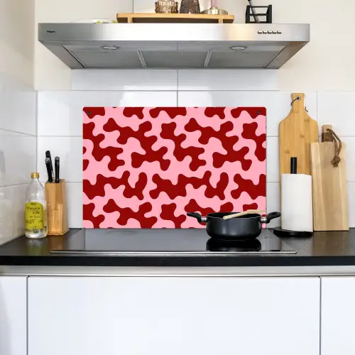 Modern - Abstract - Rood Inductie beschemer met haakjes klein 777 -sfeer2