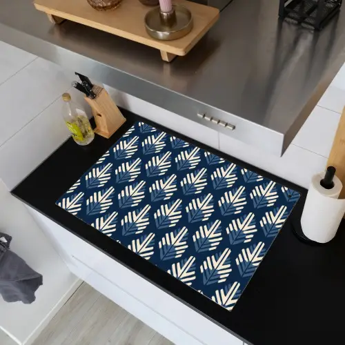 Modern - Patroon - Blauw Inductie beschemer met haakjes klein 777 -sfeer1