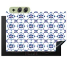 Modern - Patroon - Blauw - Roze Inductie beschemer met haakjes klein 777 -3d