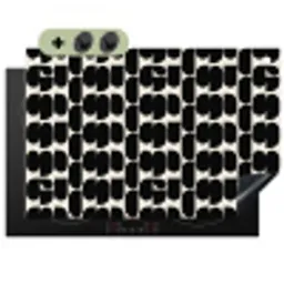 Modern - Patroon - Zwart Inductie beschemer met haakjes klein 777 -3d