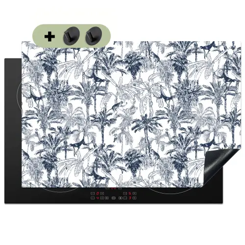 Aap - Jungle - Blauw Inductie beschemer met haakjes klein 777 -3d