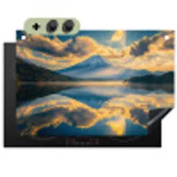 Berg - Rivier - Zonsondergang Inductie beschemer met haakjes klein -3d