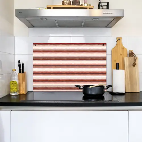 Nautisch - Chic - Strepen - Rood Inductie beschemer met haakjes klein 777 -sfeer2