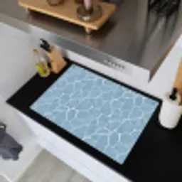 Organisch - Patroon - Blauw Inductie beschemer met haakjes klein 777 -sfeer1