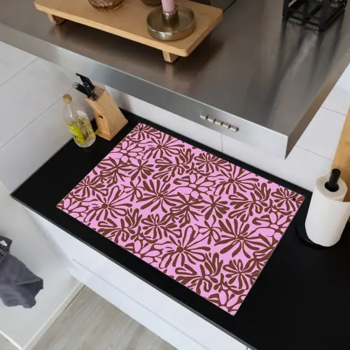 Organisch - Patroon - Roze Inductie beschemer met haakjes klein 777 -sfeer1