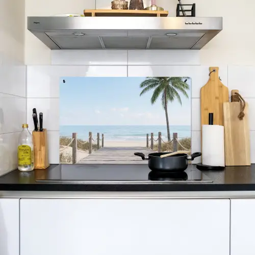 Palmbomen - Pad - Horizon Inductie beschemer met haakjes klein -sfeer2