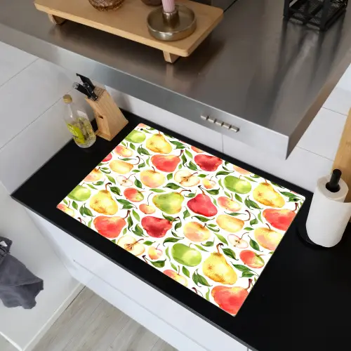 Patroon - Appels - Peren Inductie beschemer met haakjes klein 777 -sfeer1