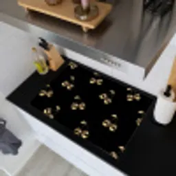 Patroon - Kersen - Goud - Chrome Inductie beschemer met haakjes klein -sfeer1