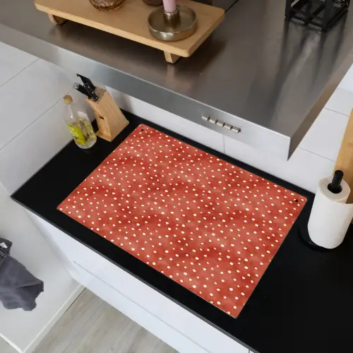 Patroon - Stippen - Rood - Wit Inductie beschemer met haakjes klein 777 -sfeer1