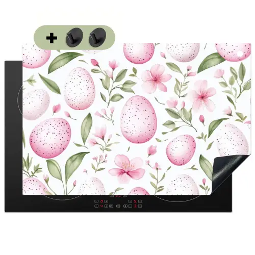 Patroon - Eieren - Roze - Pasen Inductie beschemer met haakjes klein -3d