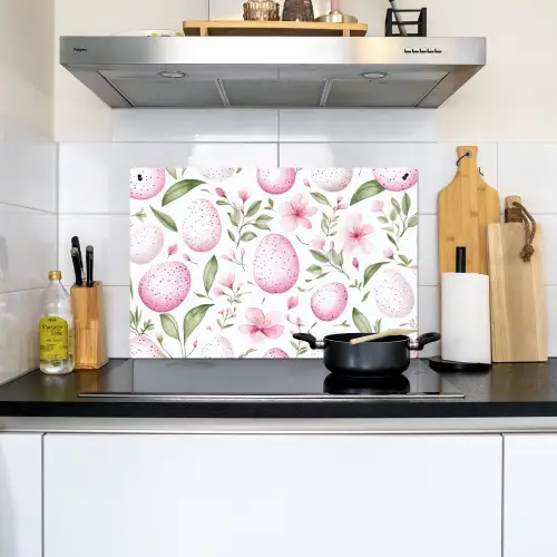 Patroon - Eieren - Roze - Pasen Inductie beschemer met haakjes klein -sfeer2