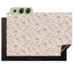 Patroon - Bloemen - Paars Inductie beschemer met haakjes klein 777 -3d