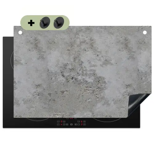 Patroon - Grijs - Oud - Beton Inductie beschemer met haakjes klein 777 -3d