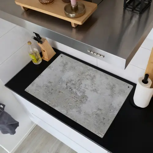 Patroon - Grijs - Oud - Beton Inductie beschemer met haakjes klein 777 -sfeer1