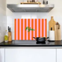 Patroon - Oranje - Fijn - Strepen Inductie beschemer met haakjes klein -sfeer2