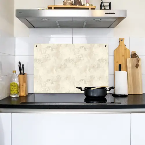 Patroon - Organisch - Beige Inductie beschemer met haakjes klein 777 -sfeer2
