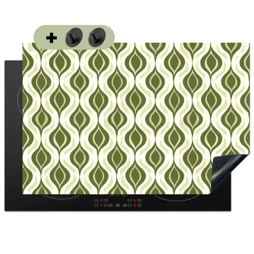 Patroon - Retro - Groen Inductie beschemer met haakjes klein 777 -3d