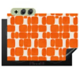 Patroon - Retro - Oranje Inductie beschemer met haakjes klein 777 -3d