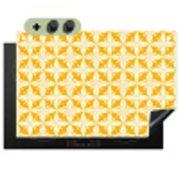 Patroon - Retro - Geel Inductie beschemer met haakjes klein 777 -3d