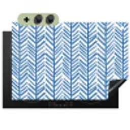 Patroon - Streep - Blauw Inductie beschemer met haakjes klein 777 -3d