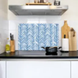 Patroon - Streep - Blauw Inductie beschemer met haakjes klein 777 -sfeer2