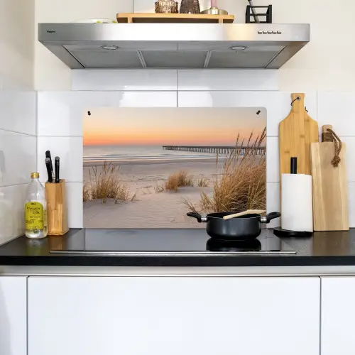 Pier - Zonsondergang - Strand Inductie beschemer met haakjes klein -sfeer2