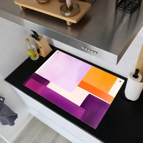 Vlakken - Abstract - Rechthoekig - Oranje Inductie beschemer met haakjes klein -sfeer1
