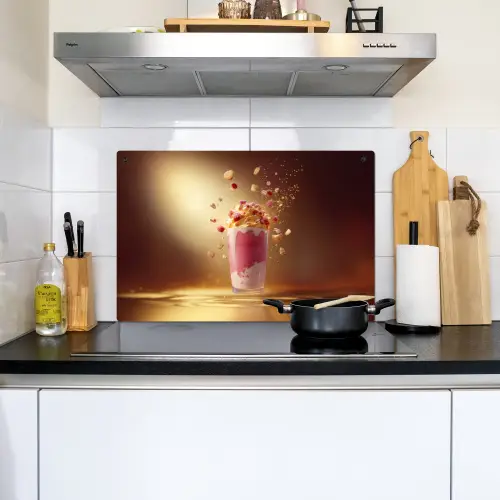 Framboos - Smoothie - Drinken - Roze Inductie beschemer met haakjes klein -sfeer2